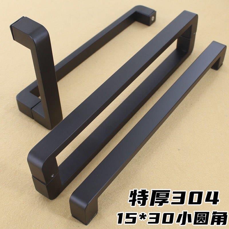 黑色L型加厚淋浴房拉手 现代简约风玻璃门方型把手 上海产高档浴