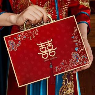 彩礼钱盒子男方订婚礼金箱聘金10万三金聘礼盒礼金盒彩礼现金礼盒