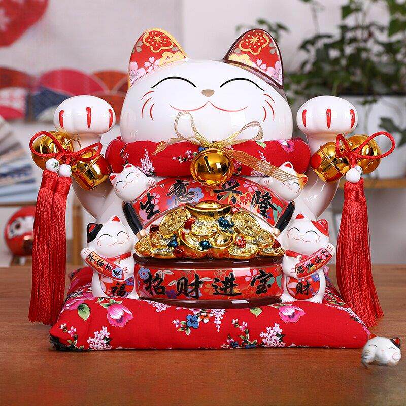 招财宝猫饰品前台店开业礼品生意红火特大招财宝猫陶瓷储钱罐