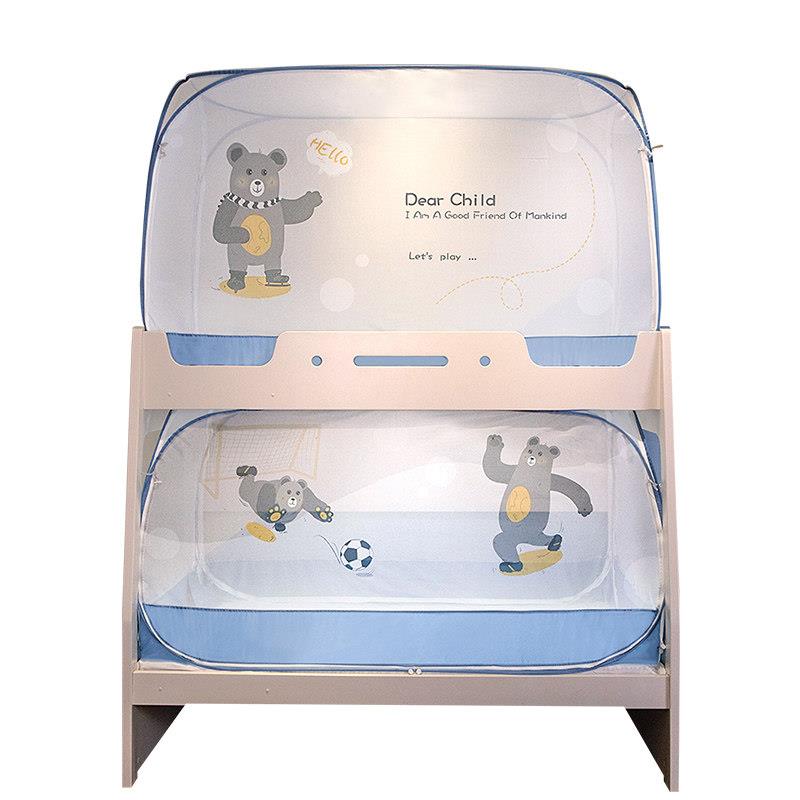 高5低床蚊帐上铺小灰熊下铺子母床折叠上下床儿童免装蒙古包1..2m