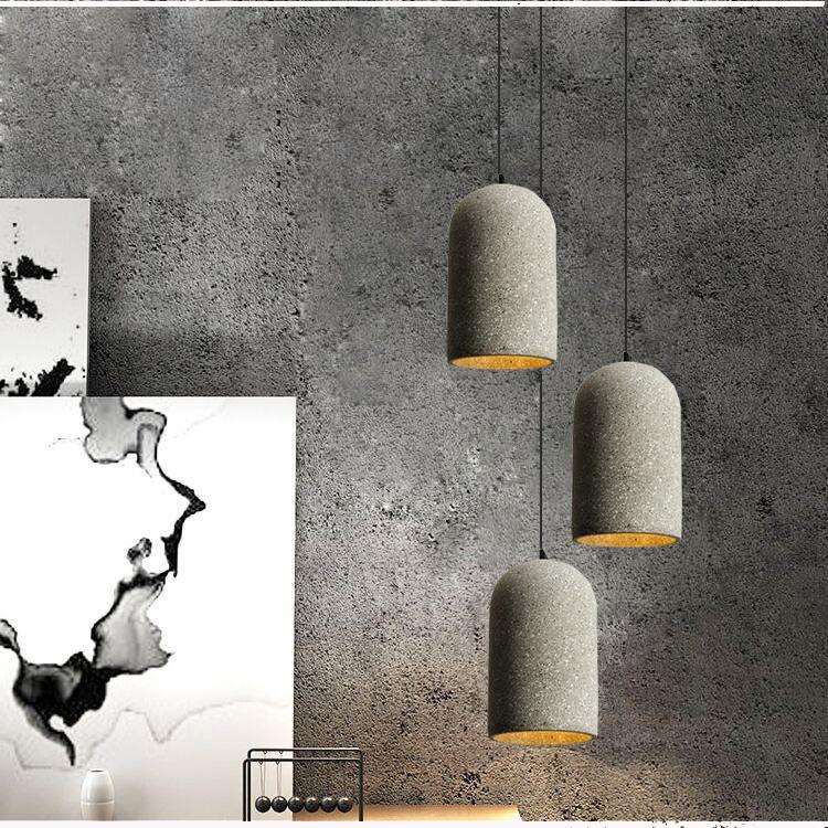 复古创意餐厅吊灯美式卧室书房商场个性水磨石水泥吊灯U形吊灯