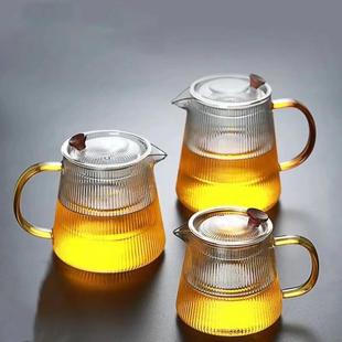 泡茶纹玻璃壶条纹茶壶批发日式 花茶水壶加厚厂家新款 过滤耐热壶垂