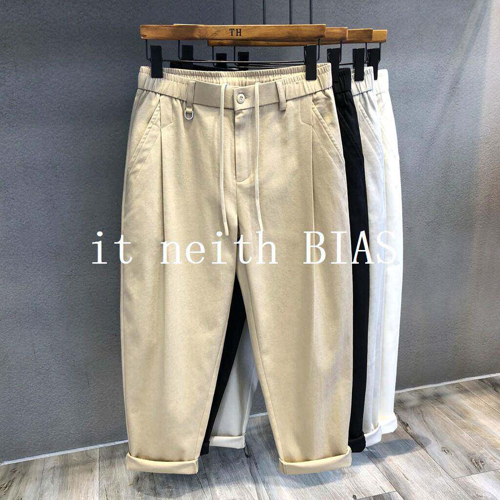 it neith BIAS极简高端莱赛尔冰丝休闲裤男九分夏季薄款直筒西裤