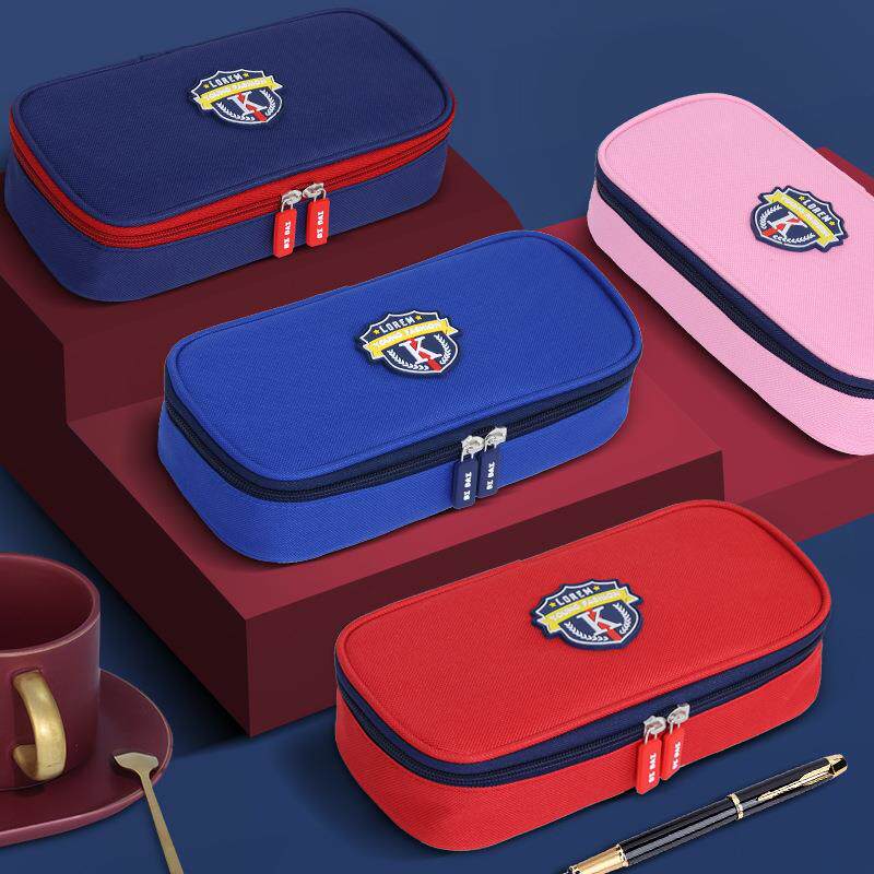 笔袋男孩子小学生文具盒2026新款男孩款女童一年级文具袋收纳袋铅笔盒大容量英伦风初中学生用帆布简约高颜值