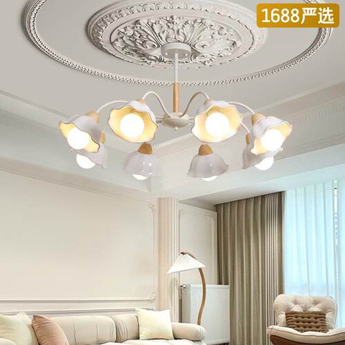 【严选】吊灯奶油风简约现代美式复古餐厅灯法式主灯广东中山灯具