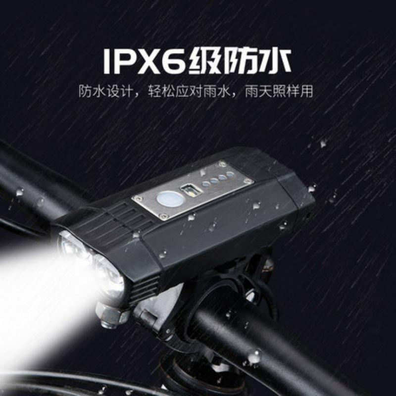 自行车灯山地车充电强光照明前灯超亮夜骑手电筒骑行单车装备配件