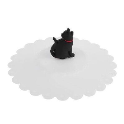 Cute Cat Food Grade Silicone Cup Lid Leakproof Mug Cover