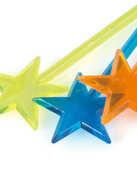 塑料彩色新星20cmPS调酒棒 透明五星奶茶店ktv酒吧饮料搅拌装饰棒