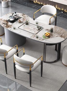 茶台AMJ岩板茶简椅组合现代约小桌户型台家用办公室茶桌阳一体一