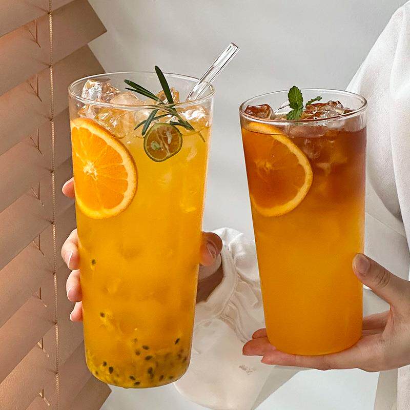简约大容量1000ml玻璃杯轻薄耐热杯子柠檬水杯奶茶杯咖啡杯饮品杯