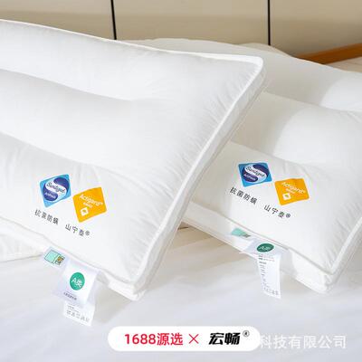 A类母婴级山LZ-0705宁抗菌防螨双人长枕纯棉枕枕芯全泰头棉情侣枕
