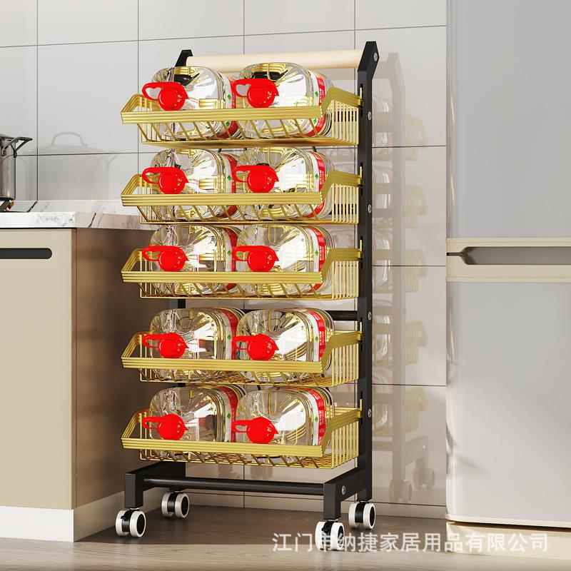 轻ZWJ-6823奢卡扣式可多拆夹卸落地水果蔬菜厨房置物架收纳架子用