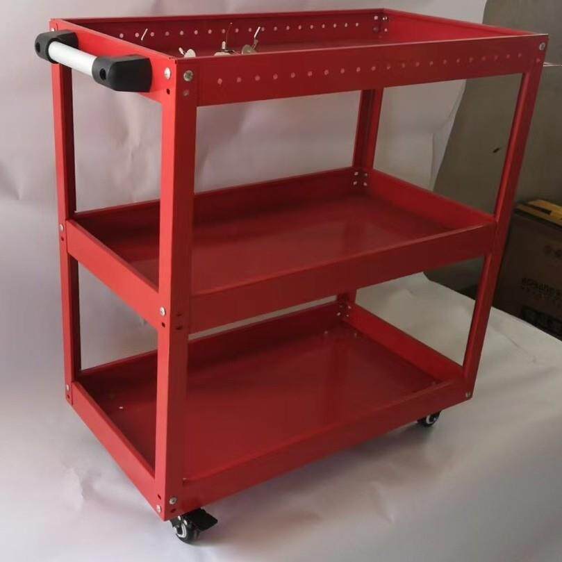 三层带刹车轮移动工具车三层零件车维修用手推车两层工具车
