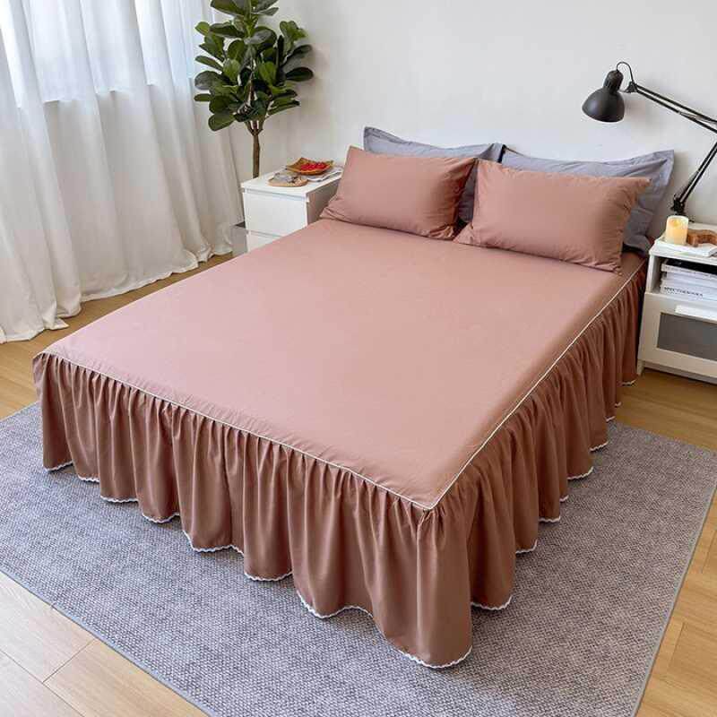 冰丝凉感新款网红床席床裙款无边枕套斜纹床裙四件套款家用舒适款