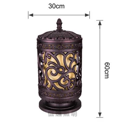 lHY-20191ed圆形e柱头户外防水庭院灯压铸铝制品灯欧围挡式灯ld大