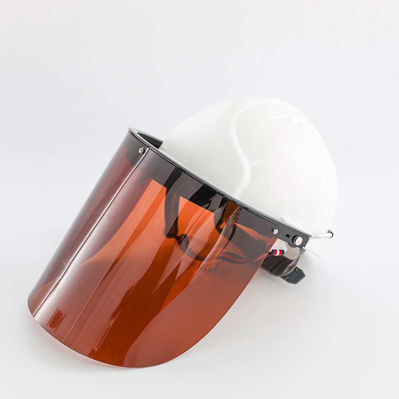 厂家定制电焊有机玻璃茶色面屏防护罩切割打磨透明防飞溅头戴式