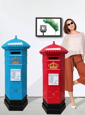 英伦风古K98铁艺邮筒六信箱投票选举装饰箱手角工制作箱复厂信家