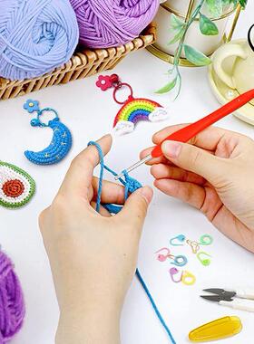 亚马逊113件线套彩色软柄钩套装毛编织初学者02311针针工具包