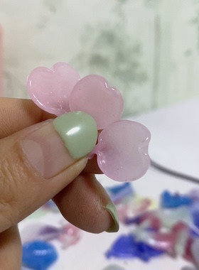 老料器花瓣汉服发簪小淡粉色梅花20片F-76