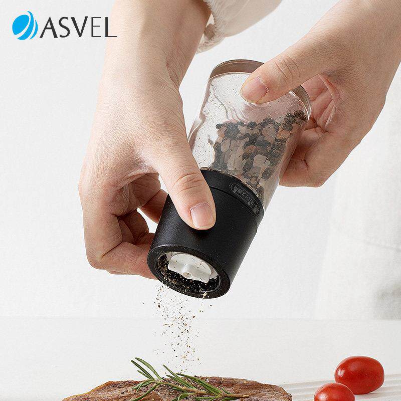 日本asvel研磨器手动白黑胡椒粒花椒粉芝麻海盐家用调味瓶调味罐