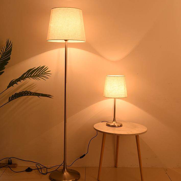 落地灯欧式简约现代立式客厅卧室床头酒店宾馆led客房布艺灯罩