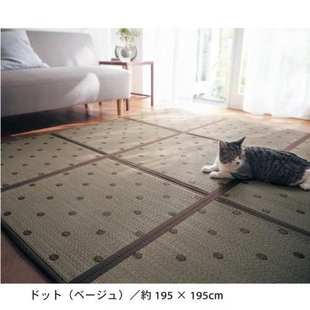 9WOR折叠拼图蔺草席地垫榻榻米夏季 客厅凉席垫地毯儿童卧室爬