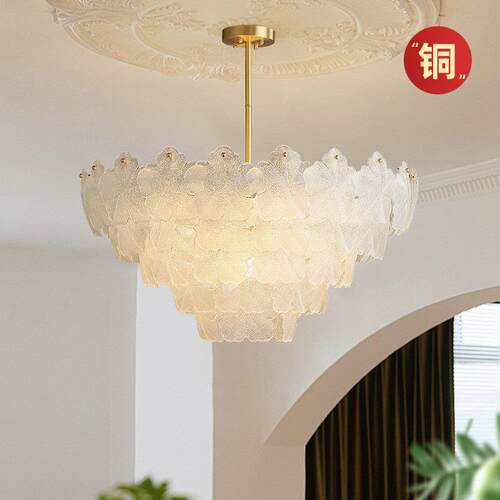 全铜法式中古美式复古客厅吊灯意式奶油现代轻奢百搭高级中山灯饰
