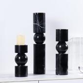 间欧式 饰 轻奢天然理石关烛台样板酒店ZT008家大居客厅玄桌面软装