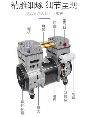莱诺LP3型0真00V无泵油真空泵小静音实验室气泵负压工业ZSM用抽空