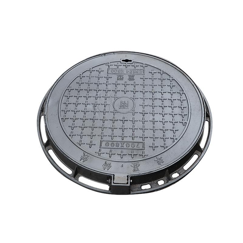 井盖球墨铸铁圆形井盖DN700*800*60城市道路用重型雨水圆形井盖