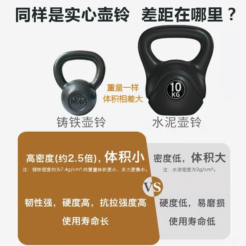 批铸铁壶铃女士健身家用5公斤8kg6实心一体小体积纯4子烤漆哑