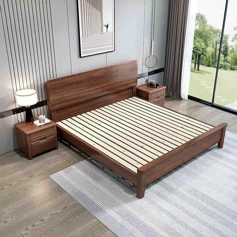 木中式胡桃全m实木床1.8米双床人新中16#式1.5卧室经济型