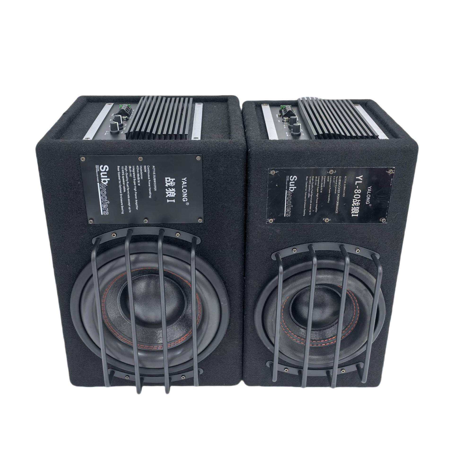 跨境汽车重音响YL-8001升级装超音低音改炮车载响有源大功率低音