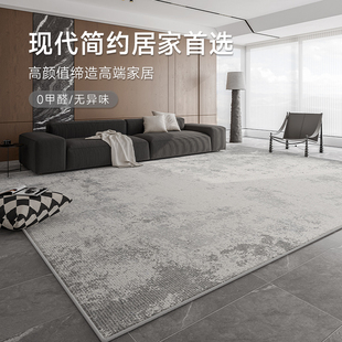 简约现代灰色防滑防水免洗可擦地垫卧室床边毯厚 地毯客厅2025新款