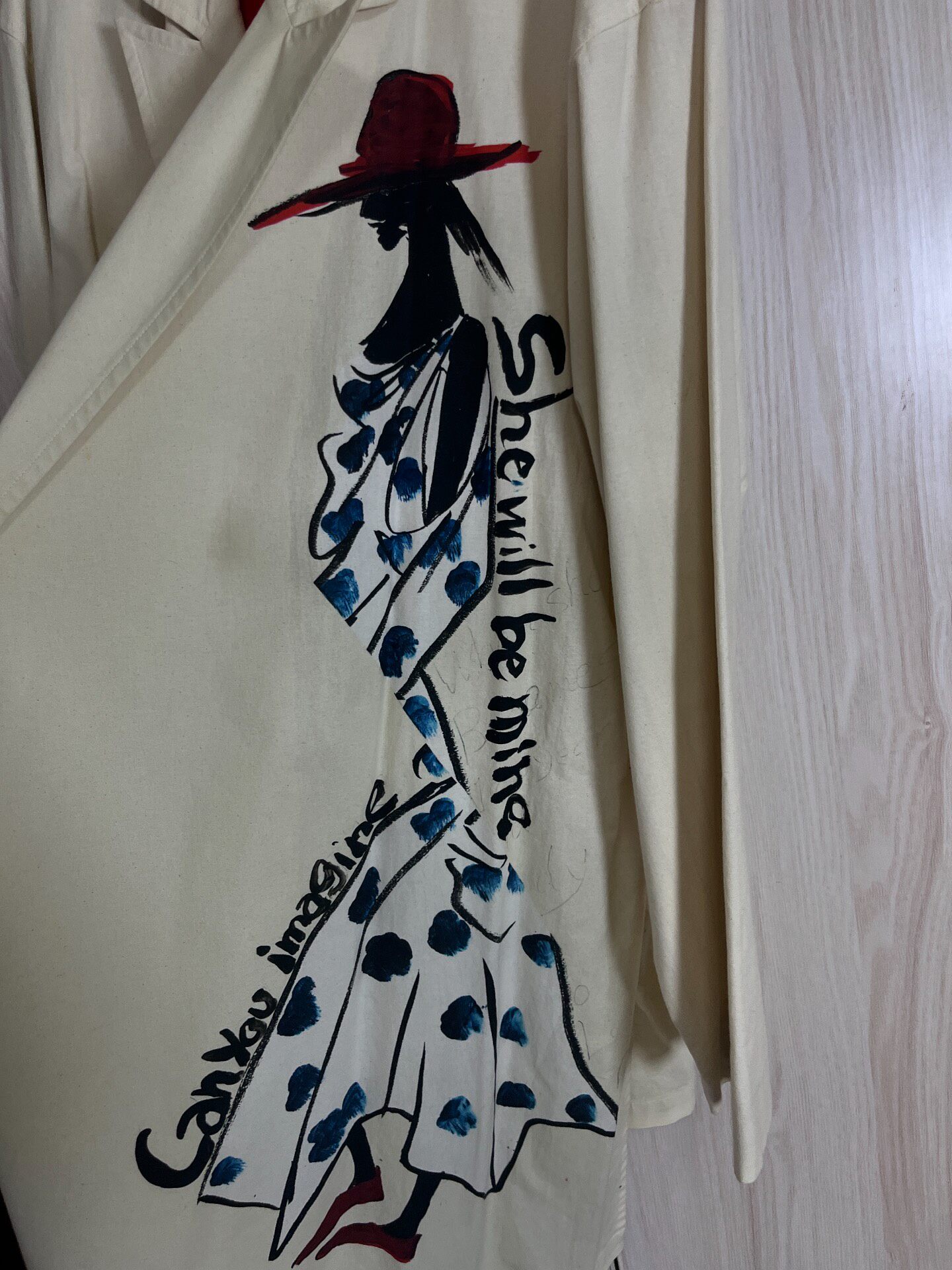 Yohji Yamamoto 17ss Asymmetrical Hand-painted Coat — front