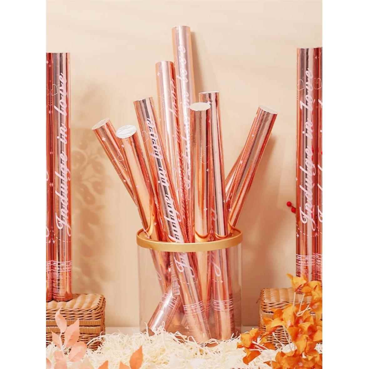 礼花炮璀璨星河礼花筒花瓣雨婚庆手持礼炮玫瑰金结婚迎亲手拧礼炮