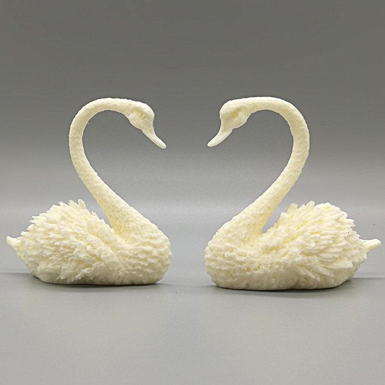 3D立体双面天鹅方糖模具硅胶巧克力中国意境盘模具工具糖艺术