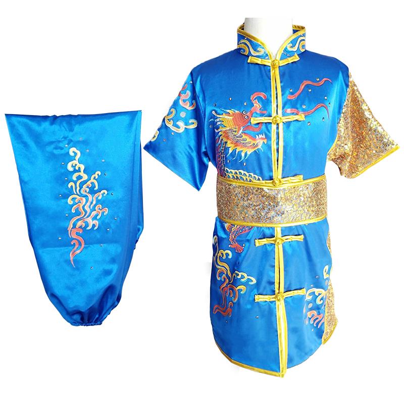 正品彩六一夫儿童武术服表演服装练功服比赛中国功演出服服刺绣龙