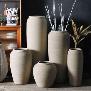 尤萨尼简单现代陶器陶器花盆斯堪 花瓶创意陶瓷 纳维亚大型落地式