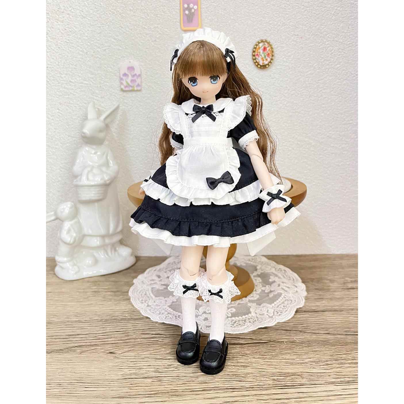 ob22、ob24 Azone blythe俏皮短款黑白女仆装娃衣套装