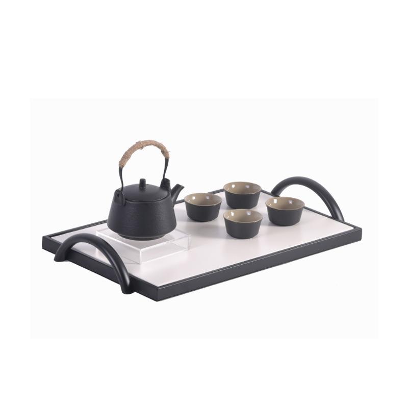 新中式禅意托盘茶具组合饰品摆件样板房家居客厅茶几办公室装饰品