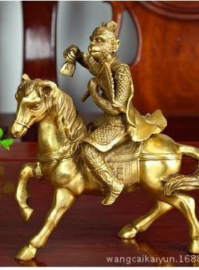 铜马上猴摆件马上铜马铜猴子猴件铜摆猴骑马家居装饰工LAH艺子品