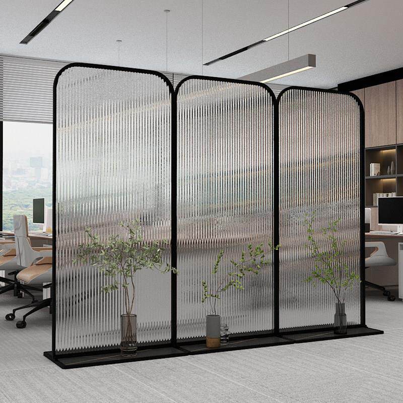办公室屏风酒店玄关直播间背景墙挡板现代简约长虹玻璃隔断可移动