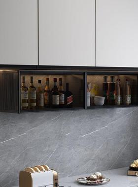 铝合金吊璃柜调GVR料墙壁房墙上储物柜式阳台厨卫生间玻收纳墙挂