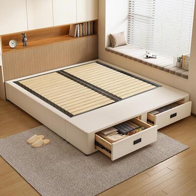 榻榻米床排骨架床B17钢木架子无床床物空间储带抽头箱屉式高箱体