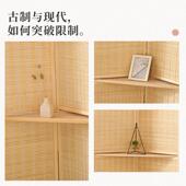 竹编实木屏风入户隔断客餐厅卧室日式 玄关折屏简约现代阳台办公室