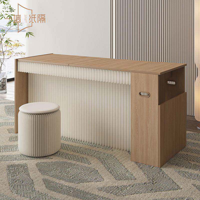 折叠桌家用小户型可移动收纳隐形餐桌办公室会议桌工作台长条桌子