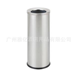 25圆形摇盖不锈钢垃圾桶广场写字楼皮翻盖桶场商楼L道AGV果桶港式