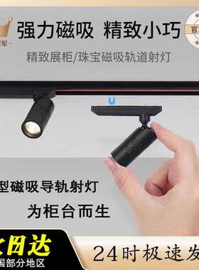 2W小型磁吸LED轨道射灯嵌入式轨道磁吸灯珠宝展示柜补光小射灯12V