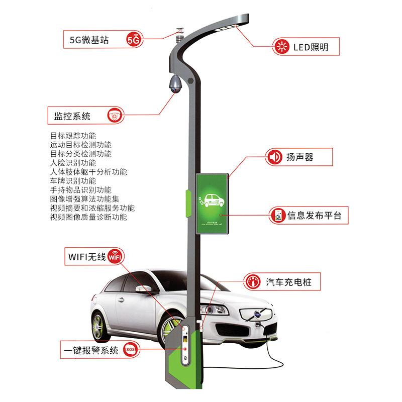 LED市电智慧路灯城市主干道乡村路灯市政工程亮化改造双臂智慧灯